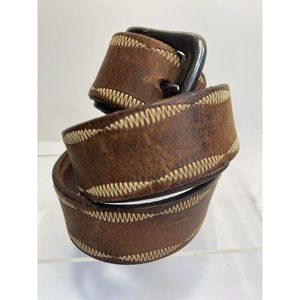 Another Line Inc Vintage Whip Stitch Thick Leather Belt Mens 38”